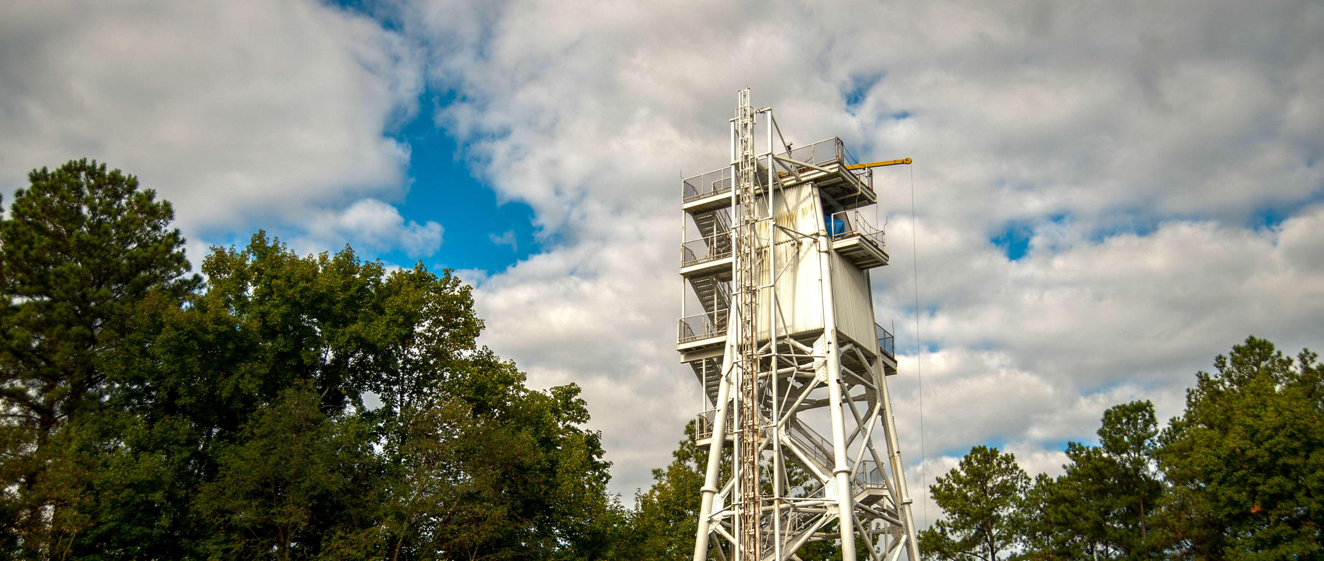 research tower among trees