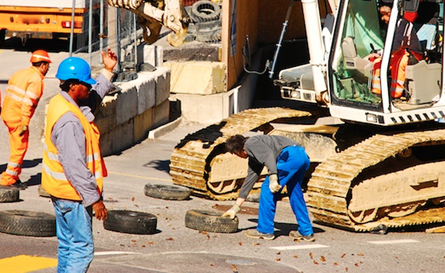 workers on construction site