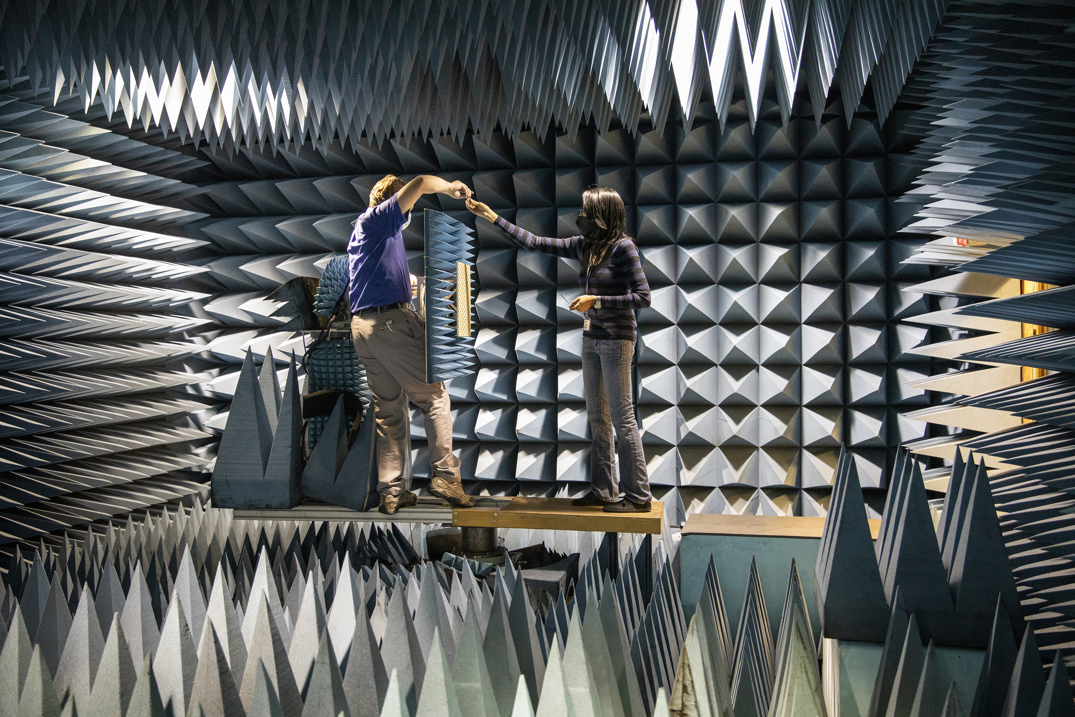 Array panel tested in GTRI anechoic chamber