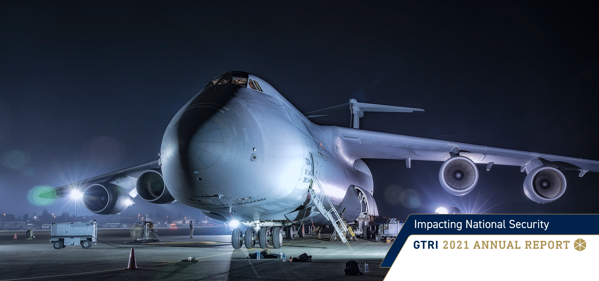 A C-5M Super Galaxy on the flight line.